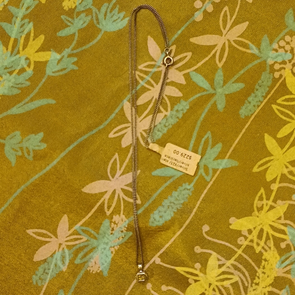 Sterling 925 & 💎YELLOW DIAMOND💎necklace: NWT!